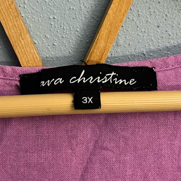 Ava Christine Linen Blend Sleeveless Blouse - Picture 3 of 4